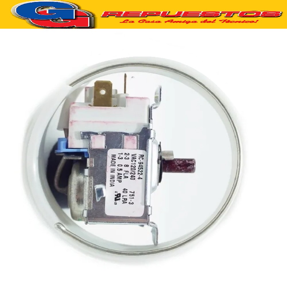 TERMOSTATO BLUESTAR RC94522-4S / PEABODY / RESISTENCIA (+3.5 -16.6_-22_-25.7) 3 CONTACTOS 2 FRIOS EJE REDONDO LENGUETA DE ARRASTRE CAPILAR 1150 mm REEMPLAZO TSV-9013-22