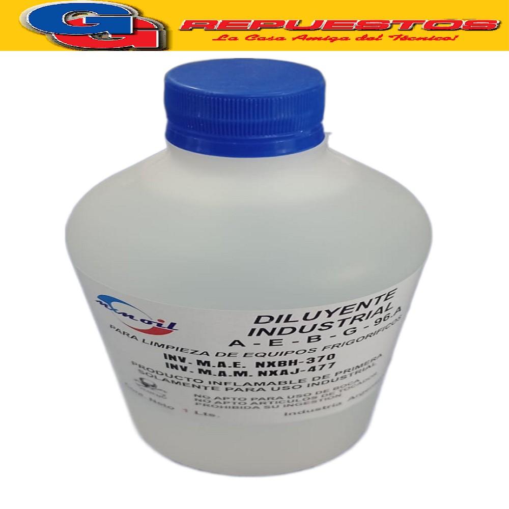 DILUYENTE INDUSTRIAL PARA REFRIGERACION  ALCOHOL  METILICO 1 LTS  AGENTE DE LIMPIEZA
