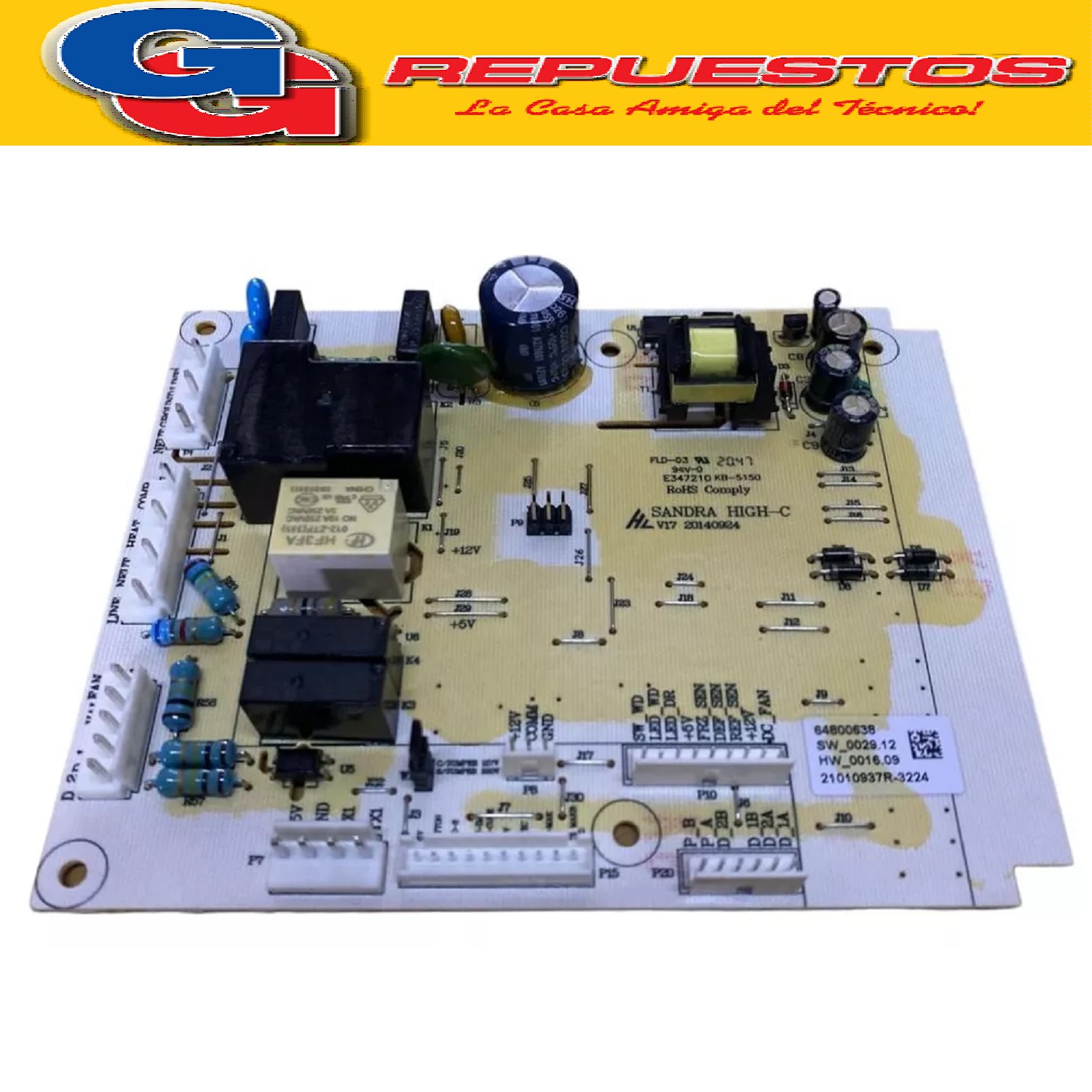 PLAQUETA DE POTENCIA HELADERA ELECTROLUX DI80X  LINEA VIEJA  -DFI80-DFW64 SD (ORIGINAL) Cod.Origen: 5205968 (ELECTROLUX) 64800638 (ELECTROLUX) PLACA DE POTENCIA DI80X MODELO ANTIGUO Produttore: SW0029 12 / HW0016 03 / Q6 KRC116S / 1205557R-1125 / 41002751 162971 UNIDAD CONTROL MODELO ANTIGUO