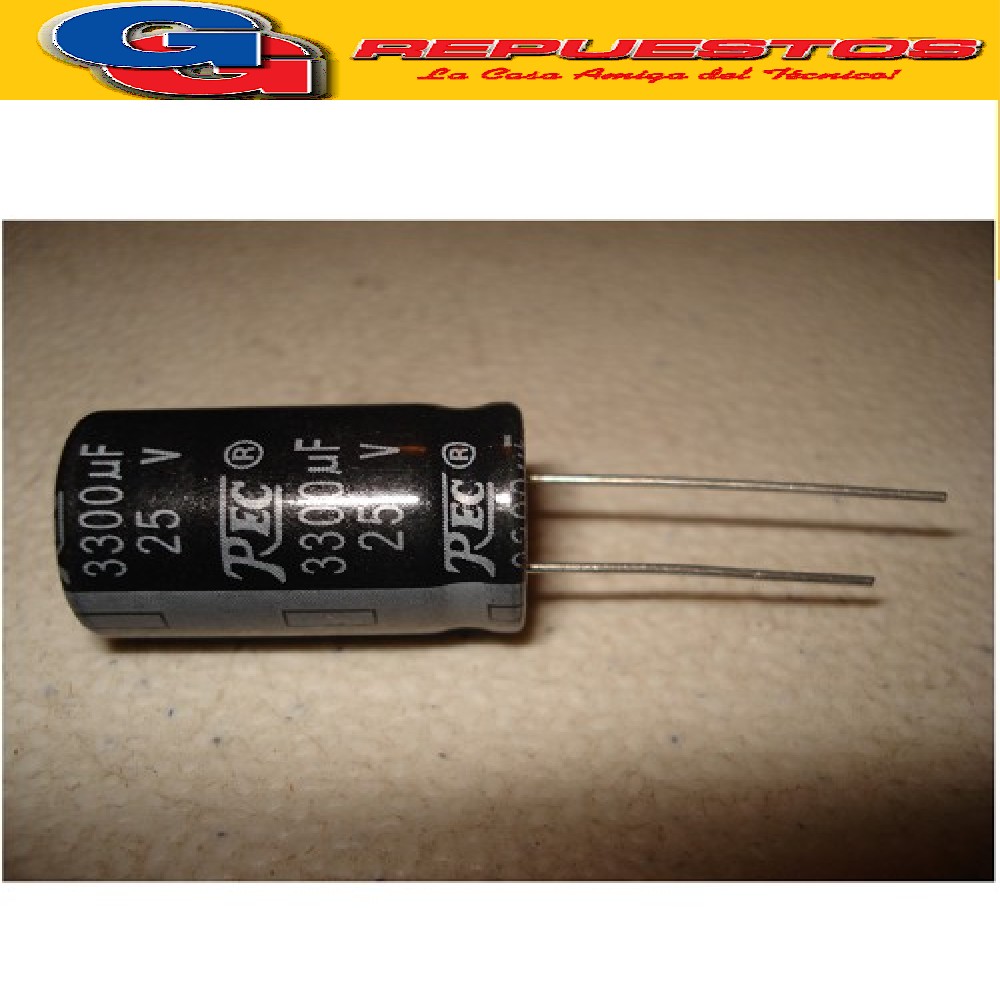 CAPACITOR ELECTROLITICO 3300uFX25V RADIAL (16 x 26mm)