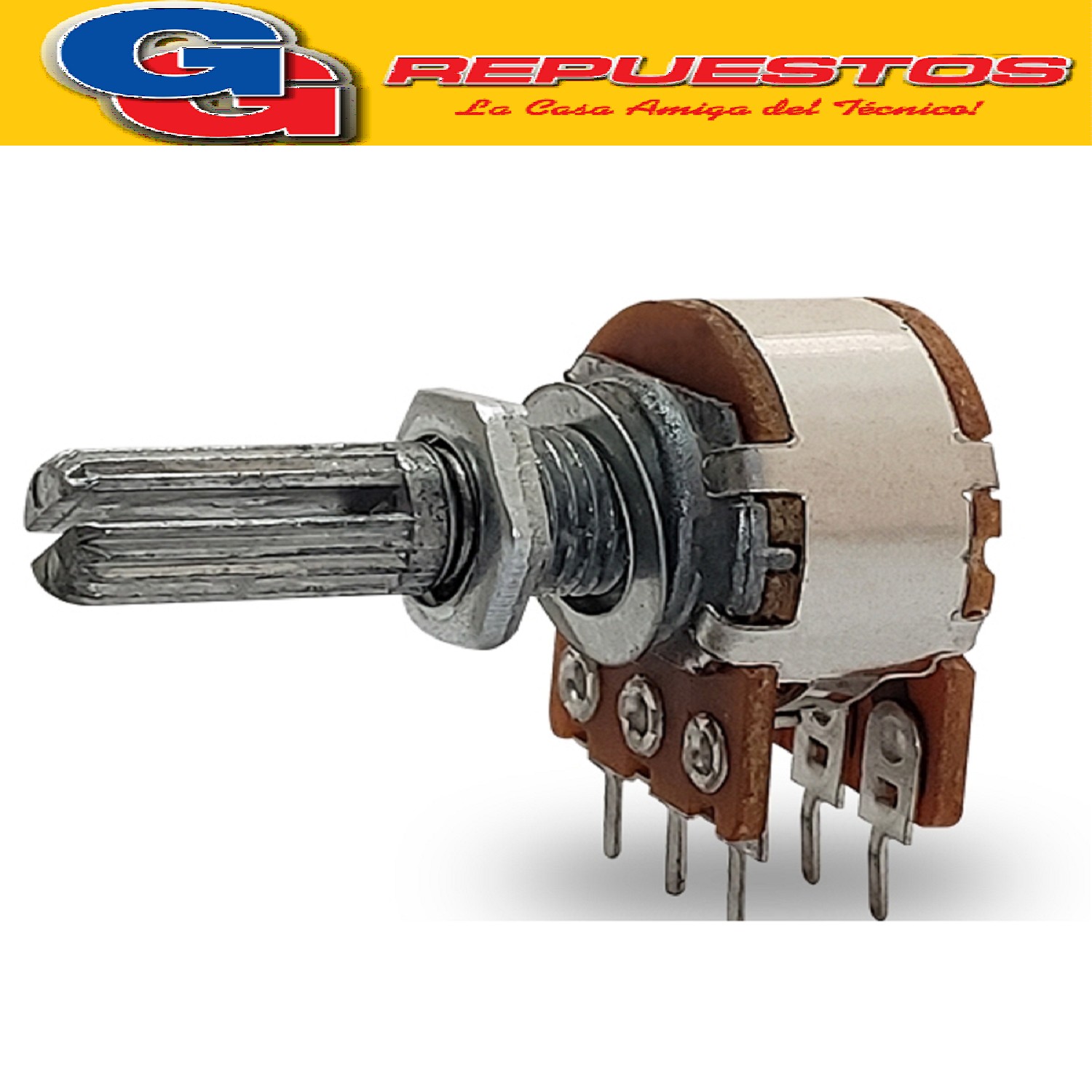 POTENCIOMETRO C/LLAVE (16MM) 10K 10% LOGARITMICO P/CI A10K