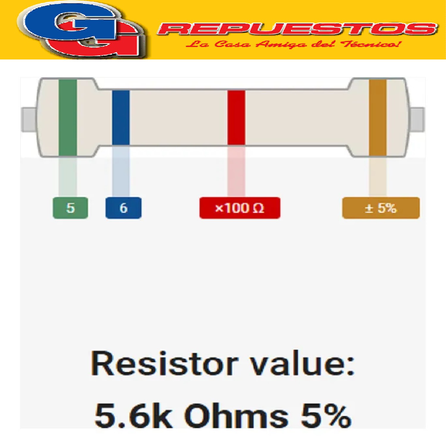 RESISTENCIA CARBON 1/4W 5%   5K6
