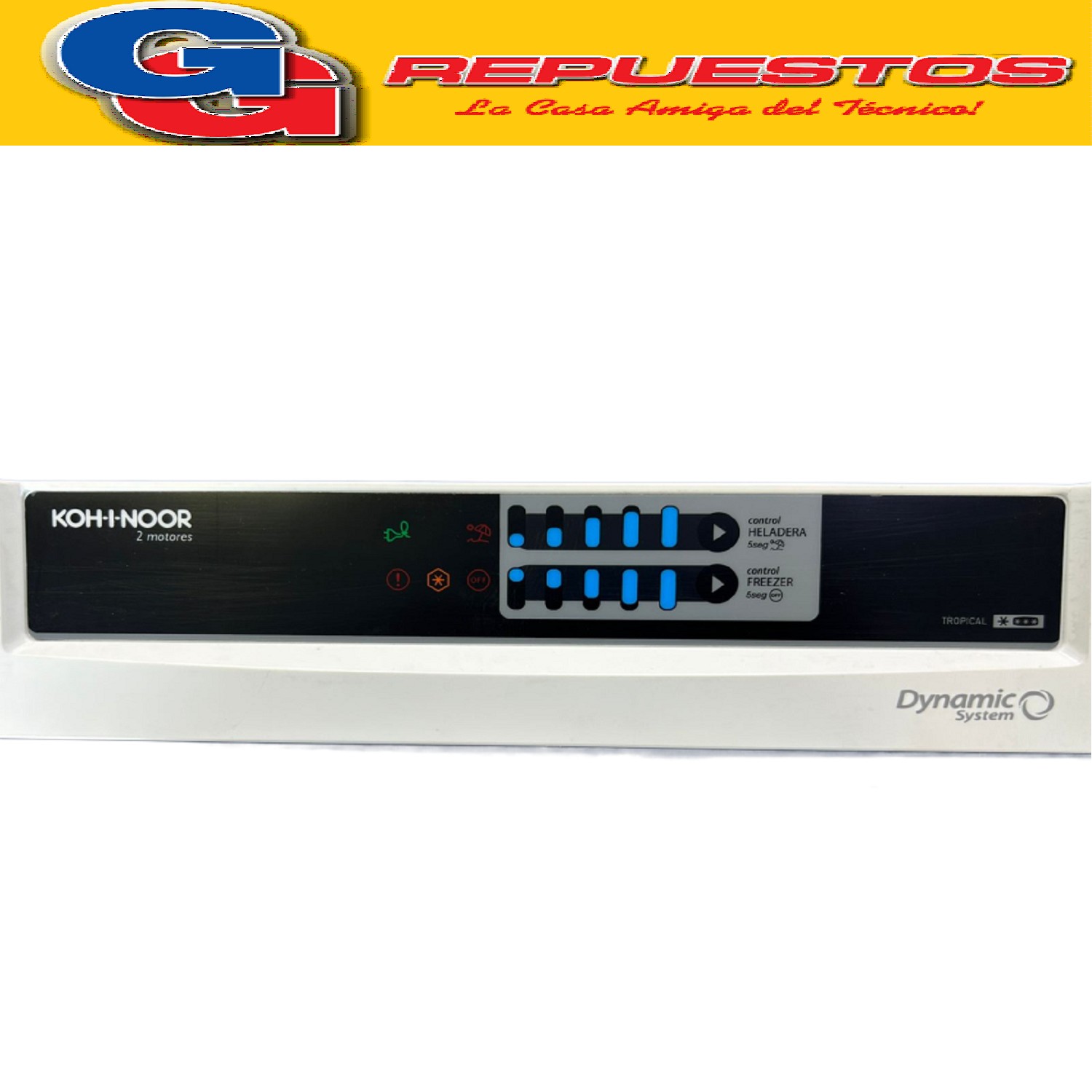 FRENTE + PLAQUETA PARA HELADERA CICLICA KOHINOOR KGS-4094/8  ORIGINAL  KGS-4094/8 REFRIGERADOR/CONGENLADOR KGS 4094/8 2 MOTORES FRENTE PANEL DISPLAY CON PLACA