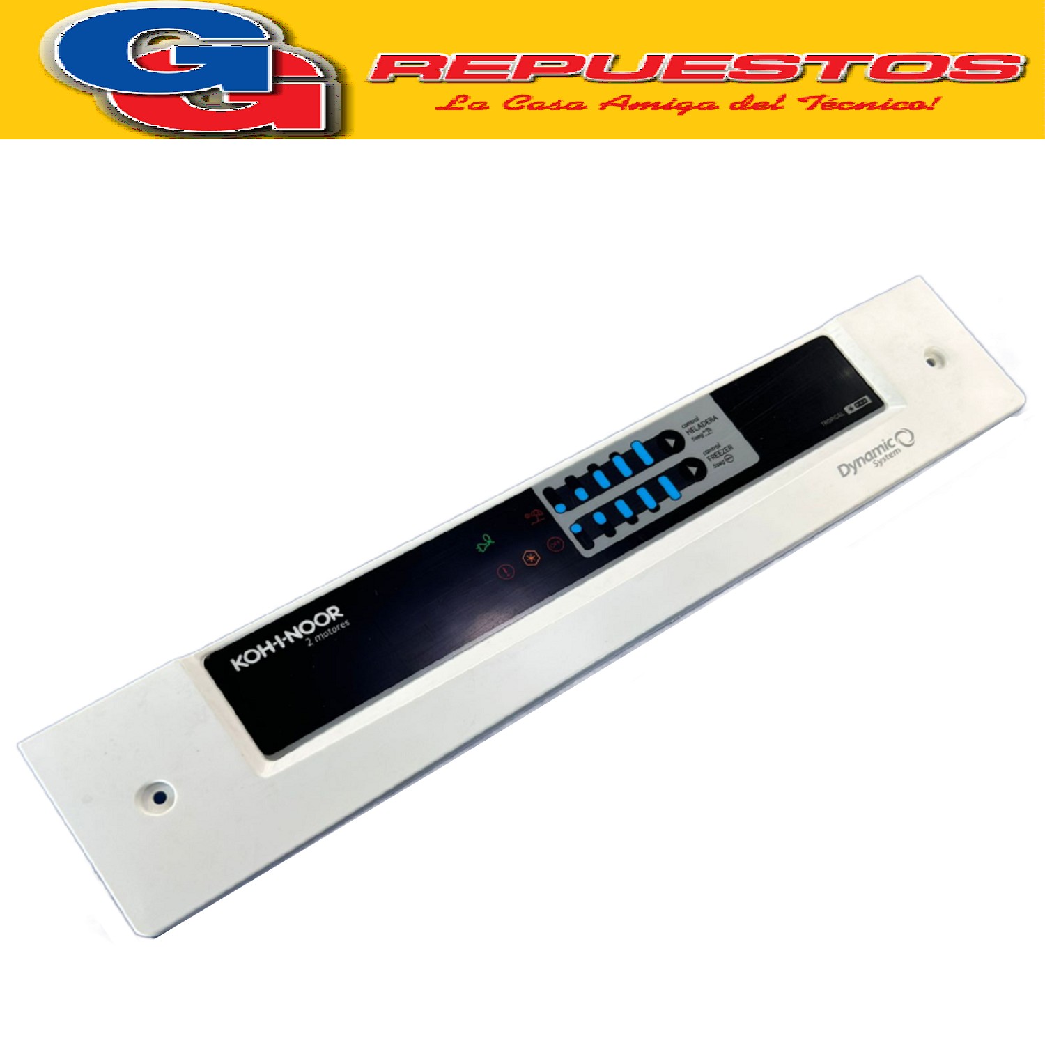 FRENTE + PLAQUETA PARA HELADERA CICLICA KOHINOOR KGS-4094/8  ORIGINAL  KGS-4094/8 REFRIGERADOR/CONGENLADOR KGS 4094/8 2 MOTORES FRENTE PANEL DISPLAY CON PLACA