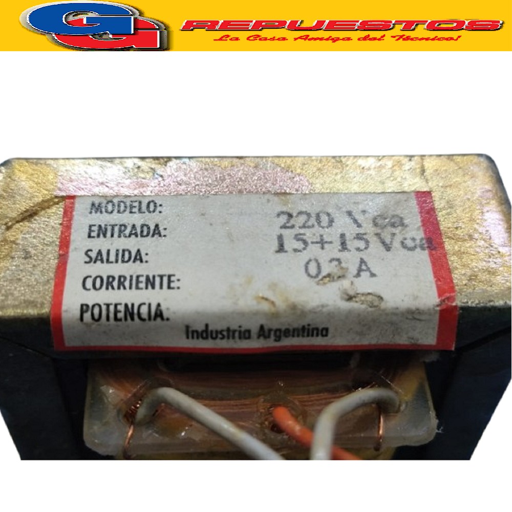 TRANSFORMADOR 15+15V 300mA 0.3A Laminado: 48X18mm