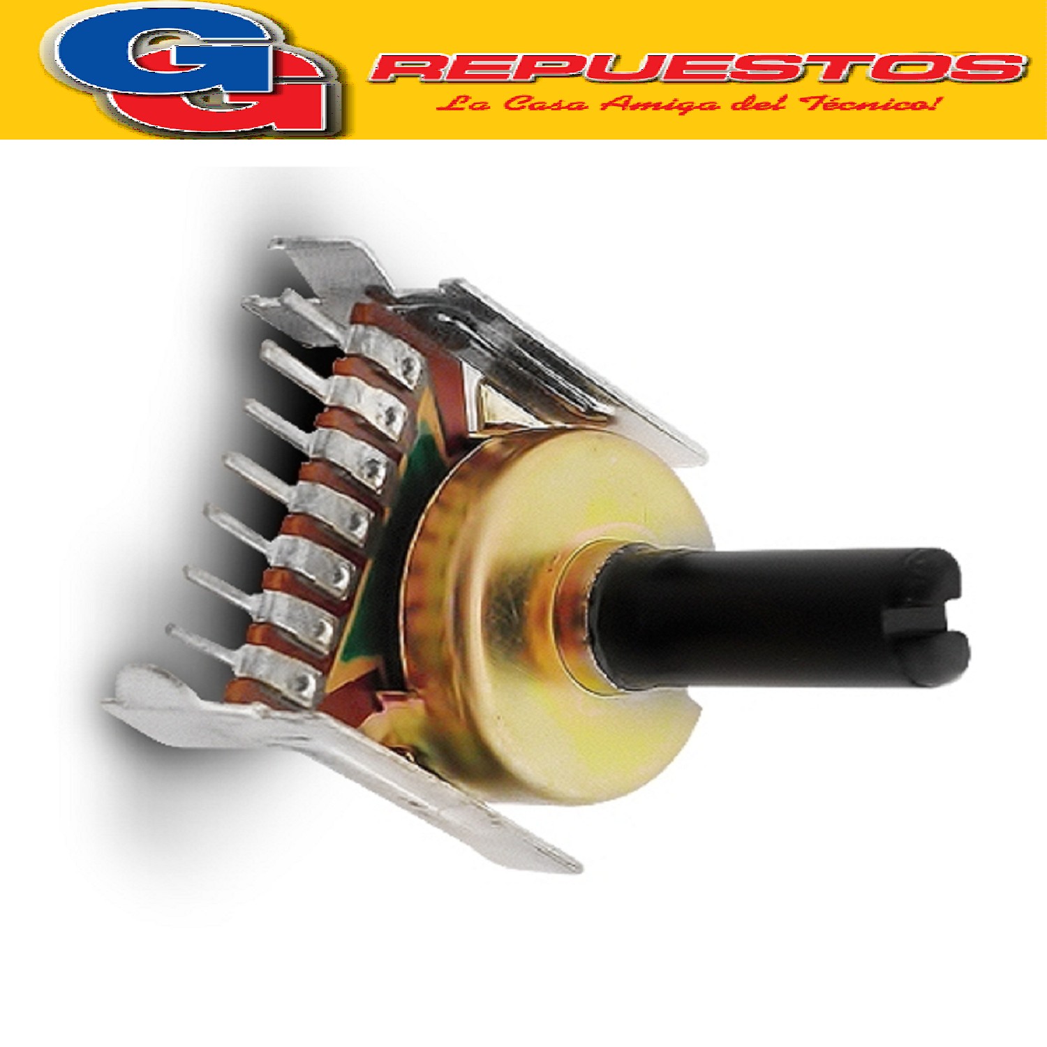 POTENCIOMETRO JUMBO STEREO 100K 7 CONTACTOS AIWA PARA CHASIS B100K LINEAL
