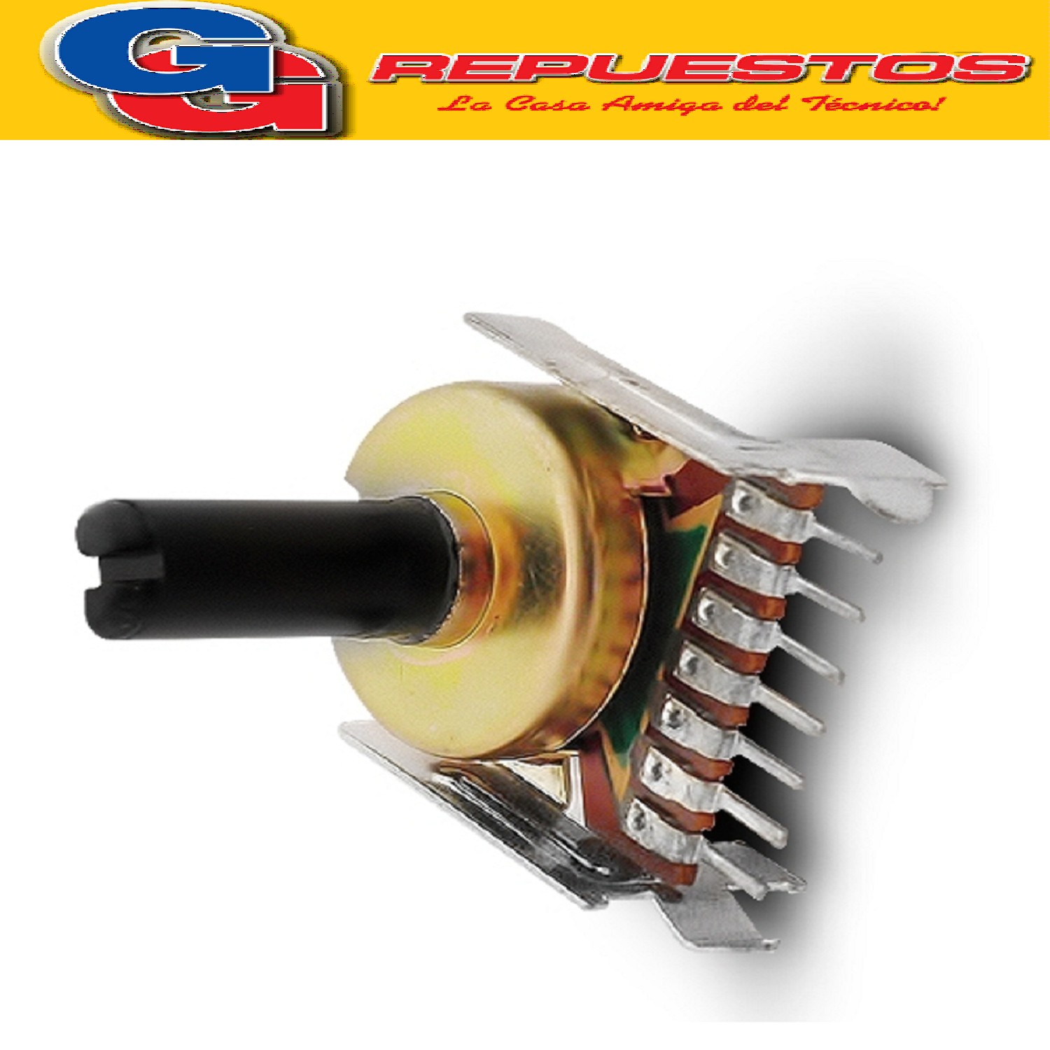 POTENCIOMETRO JUMBO STEREO 100K 7 CONTACTOS AIWA PARA CHASIS B100K LINEAL