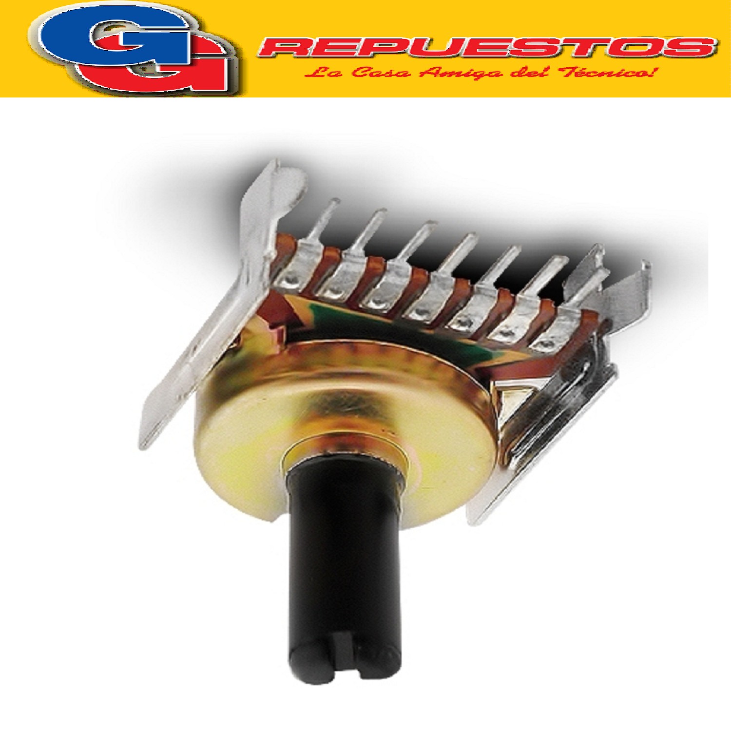 POTENCIOMETRO JUMBO STEREO 100K 7 CONTACTOS AIWA PARA CHASIS B100K LINEAL
