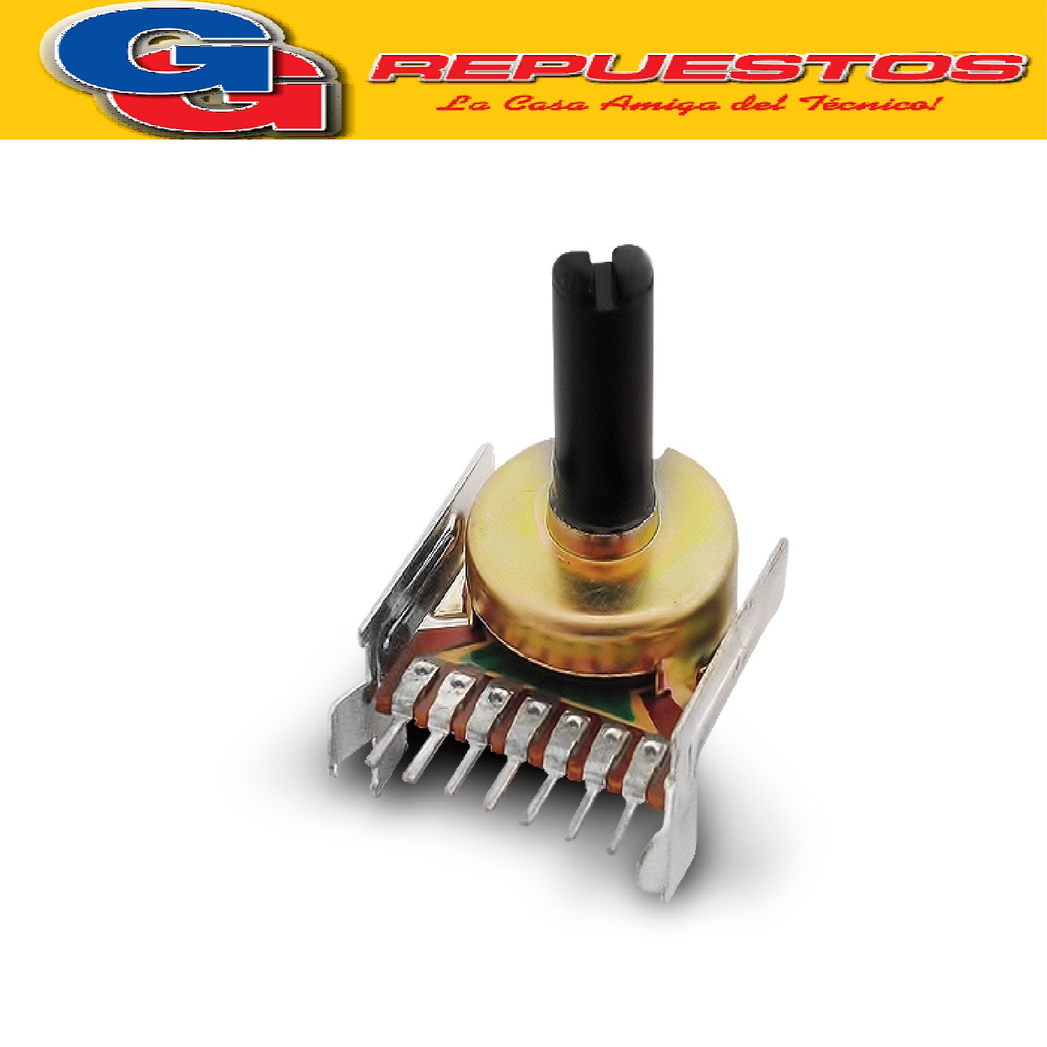 POTENCIOMETRO JUMBO STEREO 100K 7 CONTACTOS AIWA PARA CHASIS B100K LINEAL