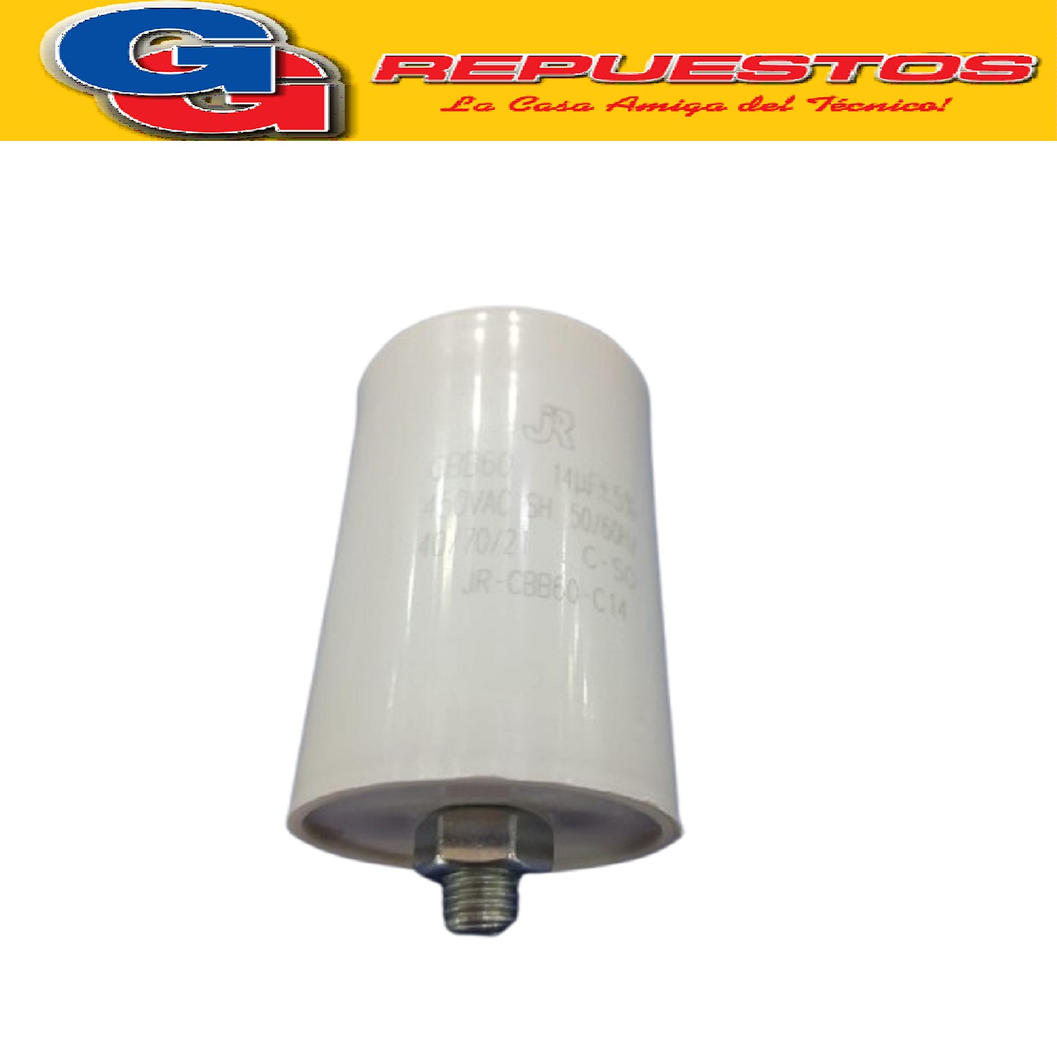 CAPACITOR 14uF CILINDRO 450VAC CON TORNILLO