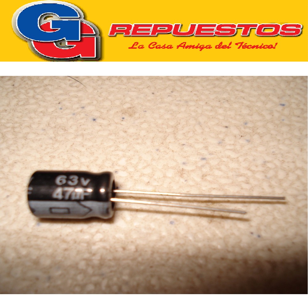 CAPACITOR ELECTROLITICO 47uFX63V RADIAL (8 x 12mm)