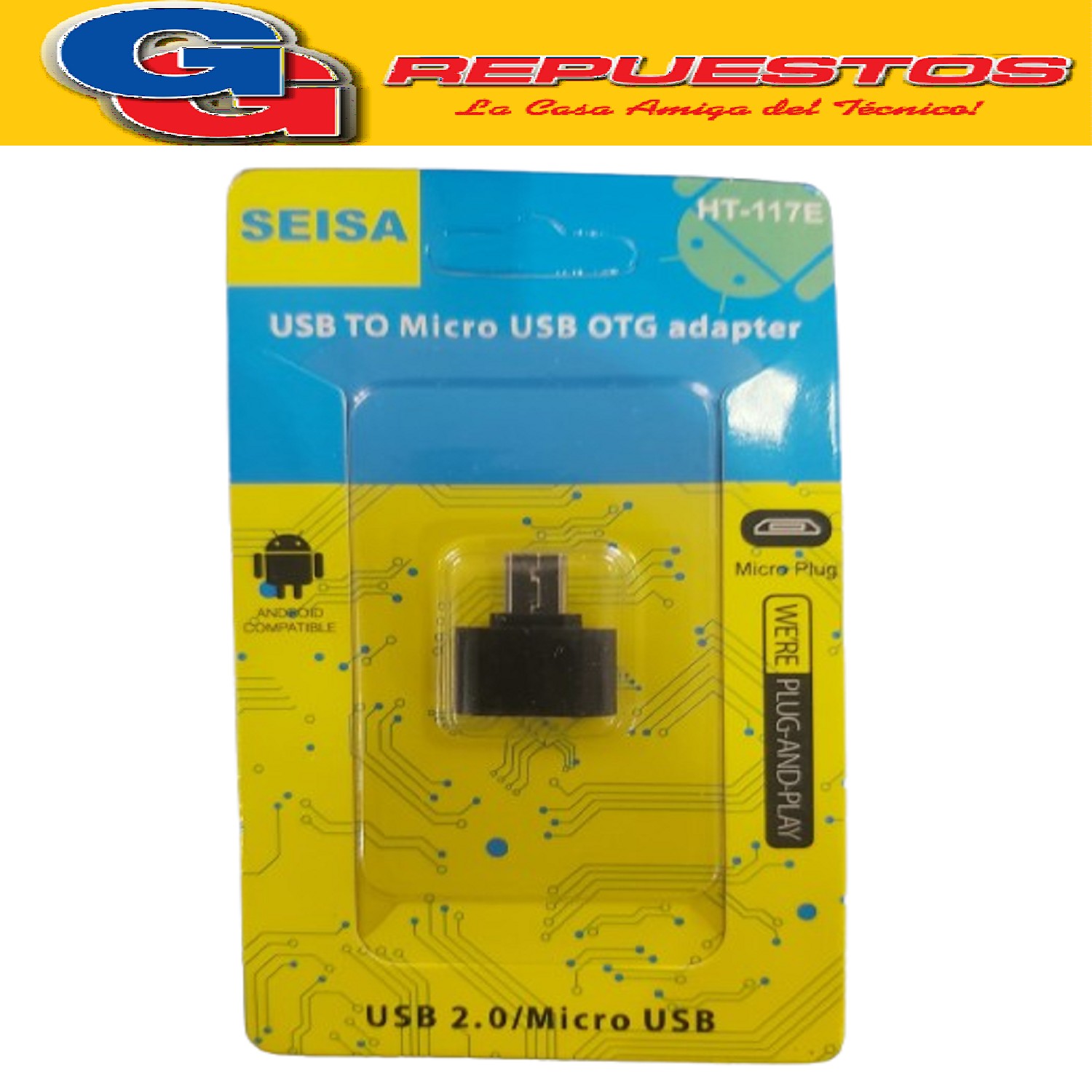 ADAPTADOR OTG MICROUSB A USB 2.0 HT-117E (CELULARES/TABLETS)