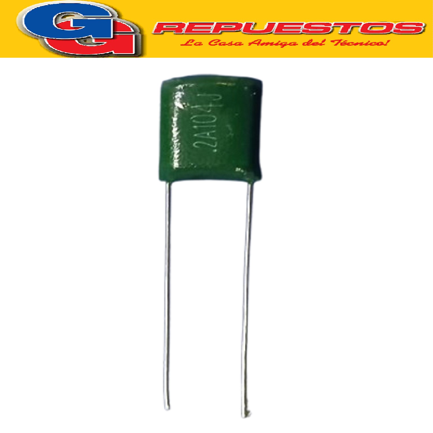 CAPACITOR POLIESTER MYLAR 100NFX100V P=6.5mm 2A104 0.10 UF