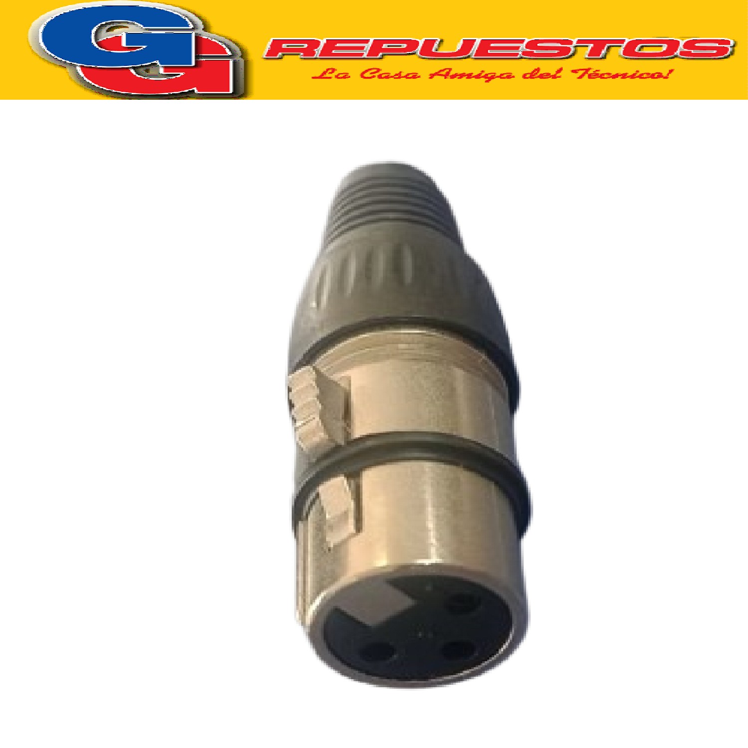 FICHA CONECTOR CANON XLR 3P P/CABLE HEMBRA - AUDIO, MICROFON O, LUCES DMX Y MAS