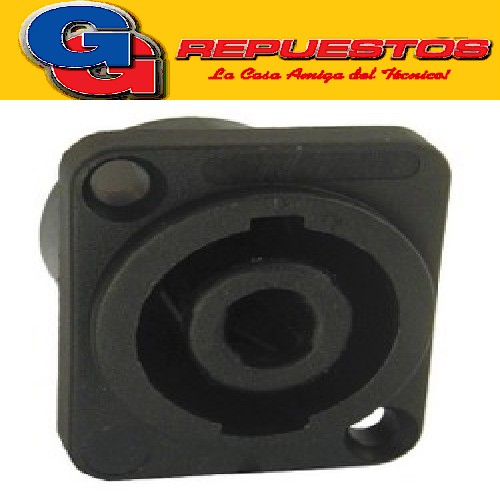 CONECTOR FICHA JACK SPEAKON 4P P/Chasis (Cuadrado)