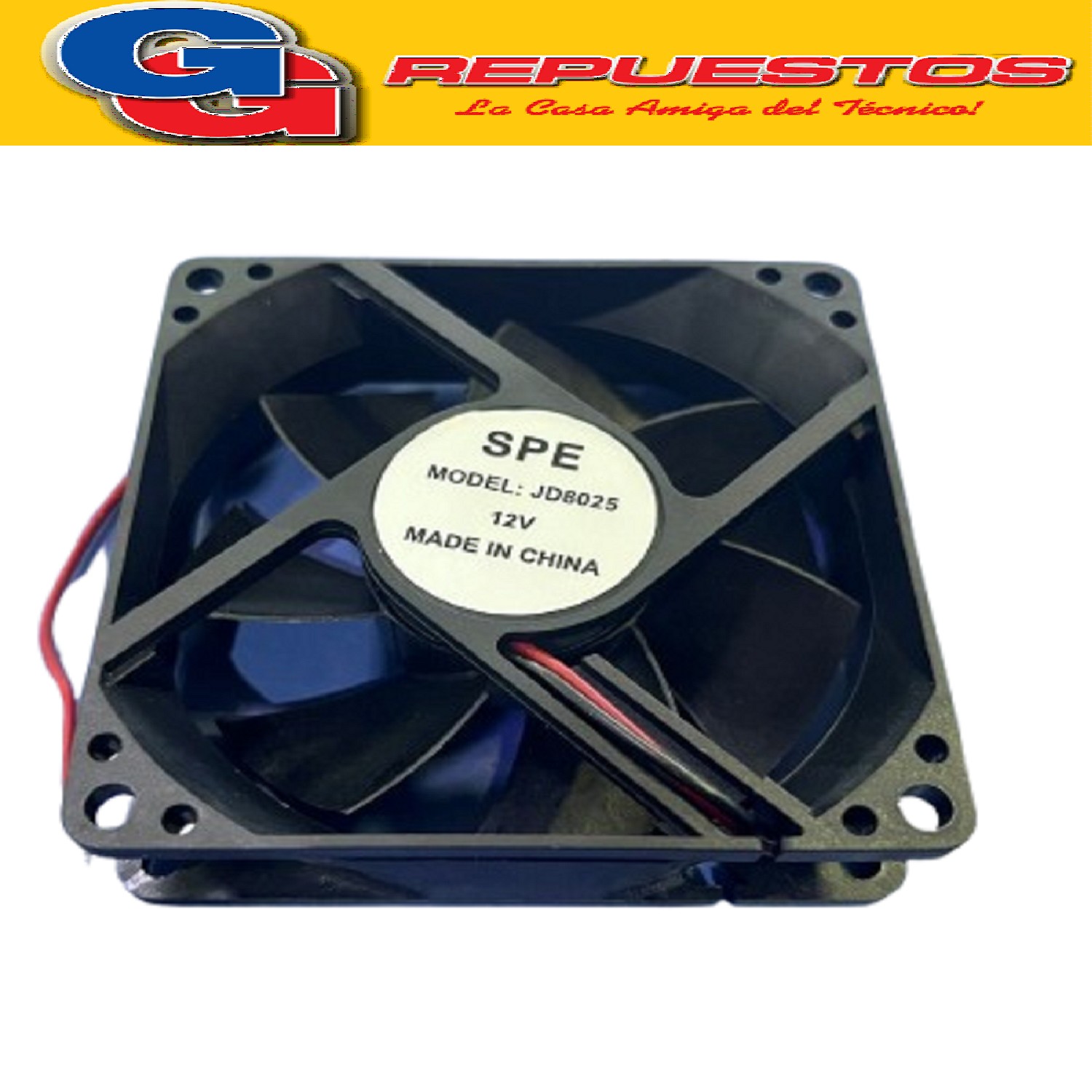 FORZADOR COOLER FAN 80X80X25.5 3 PULGADAS 12V Buje
