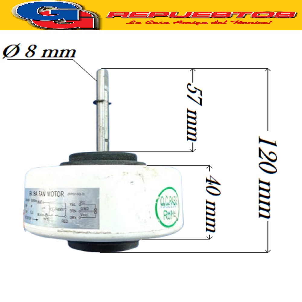 FORZADOR MOTOR AIRE ACONDICIONADO RA18A MOTOR FAN 208-240V