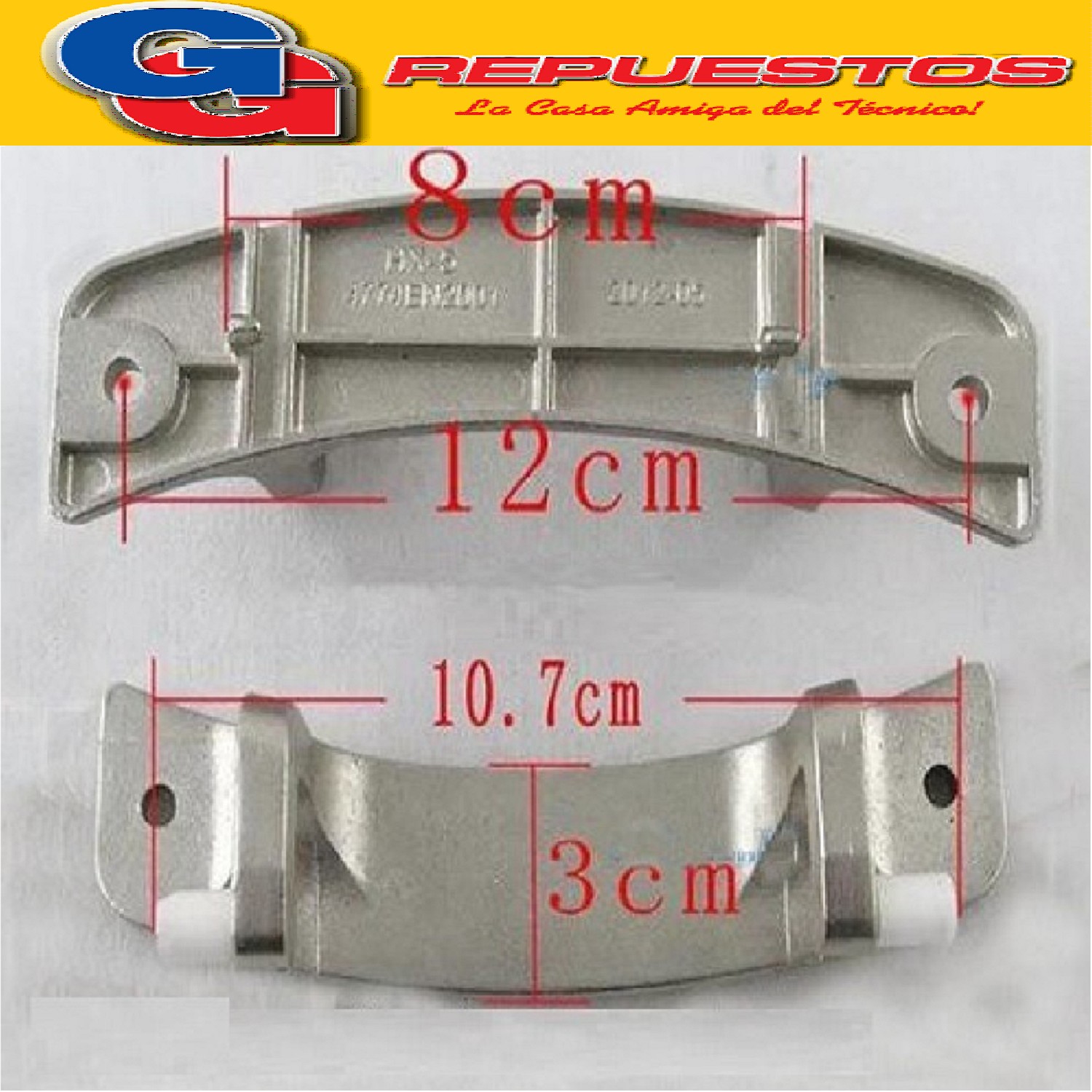 BISAGRA PARA LAVARROPAS LG CARGA FRONTAL (ORIG) F1022TDP- 3- F1210TD-F1215TD-F1222 TDP5-F1296TDP3/7-F1370TD-F1380TD-F1389TD- LG F1390TD-F1400TD-F1485M2-F1496TDP3/7-F1580RD-
LG FH496TDP7-WM8514EE6-WM5814WE6-WM85WE6 (ORIGINAL 14cm de largo total)
BISAGRA CHICA DE PUERTA PATRICK LPK65E10BA-LPK08E10B-
GENERAL ELECTRIC LVGE07E12B-MABE LVMB07E12 (ORIGINAL Ex Cod.02-56) Note descrittive: DIMENSIONI: DISTANZA GANCI 72MM. LUNGHEZZA 140MM. INTERASSE FORI FISSAGGIO 120MM. ALTEZZA CON PIEDINO 46 8M m