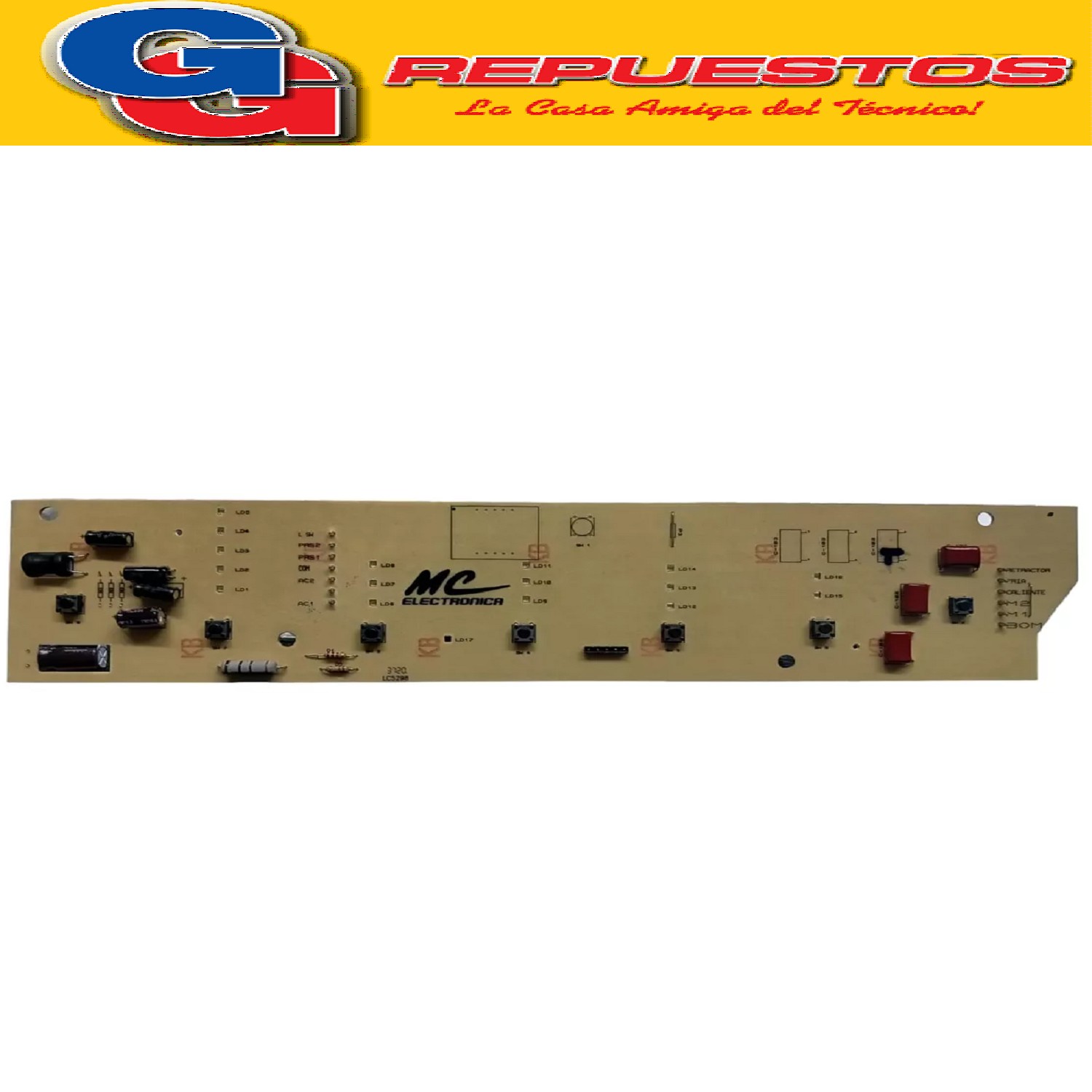PLAQUETA LAVARROPAS PARA ELECTROLUX MIRIAN DIGITAL WASH SIN  DISPLAY TIPO MC NACIONAL , DOS PLACAS EN UNA ( POTENCIA Y MANDOS EN UNA SOLA PLACA) MC-L35
