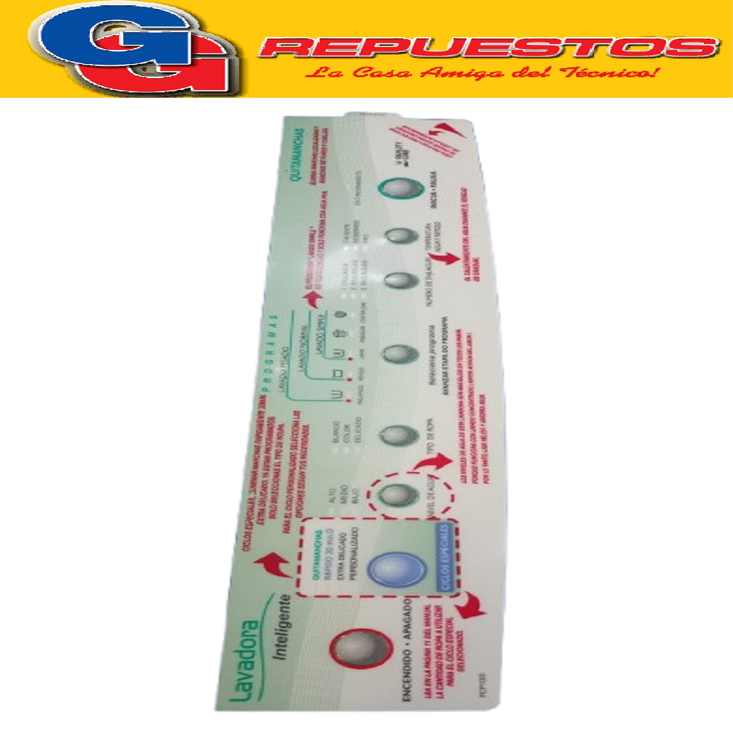 SERIGRAFIA PARA LAVARROPAS ESLABON DE LUJO  EWT07A EWT22A 8  BOTONES QUALITY LINE PCP1000 Cod.Origen:
326042107 (WHIRLPOOL ARG.) EWT22A
326061237 (WHIRLPOOL ARG.) EWT07A