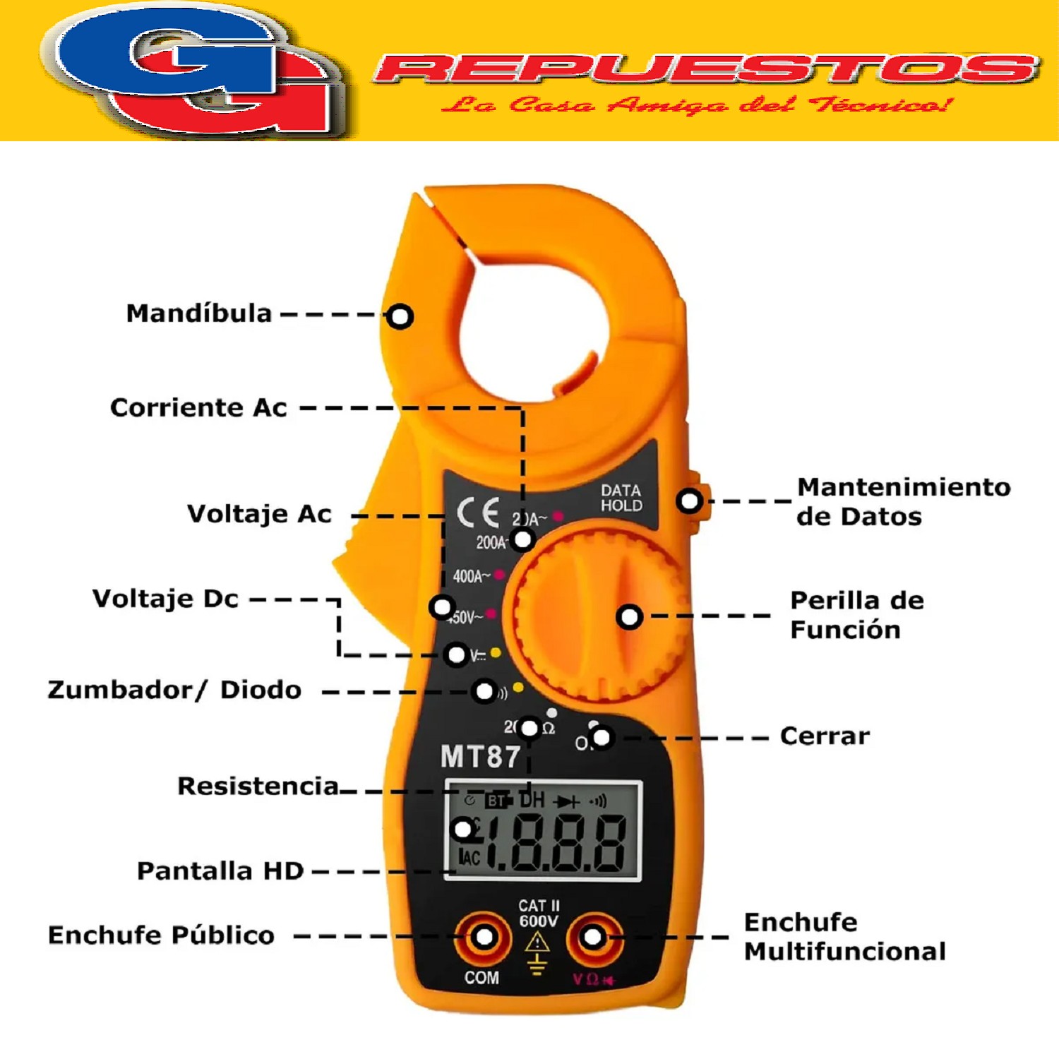 PINZA AMPEROMETRICA TSMT87 (LLEVA PILAS AAA)