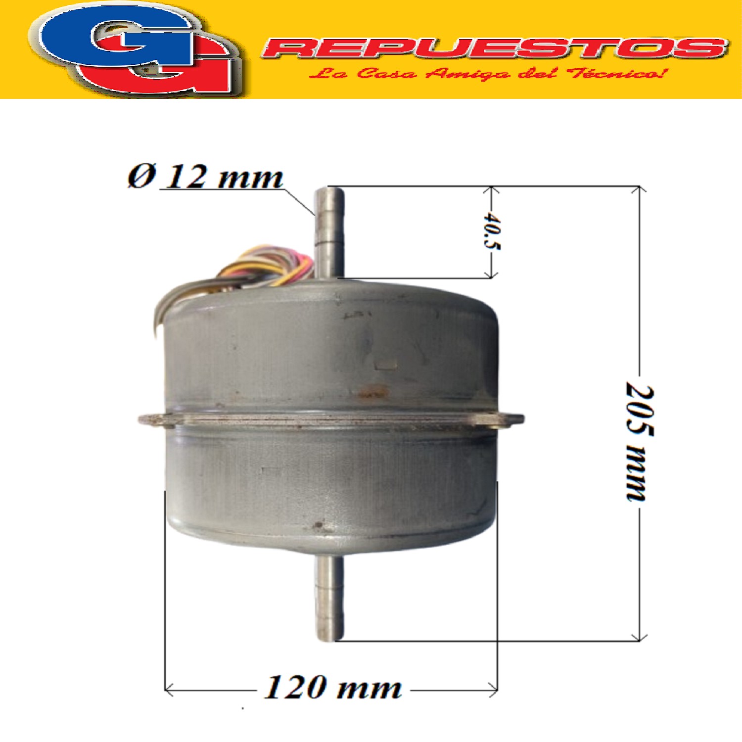 MOTOR FORZADOR CONDENSADOR DOBLE EJE KFG4T-41A5P SENTIDO DE  GIRO HORARIO CABLE GRIS CAPACITOR MARRON LINEA