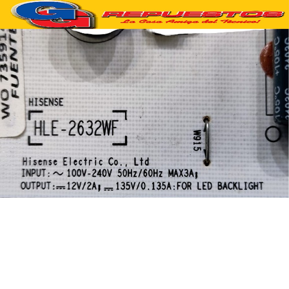 PLACA FUENTE LED 32  RSAG7.820.4561 PARA BGH BLE3213RT/A HSS SMART HLE3213RT HISENSE HLE3213RT 156183