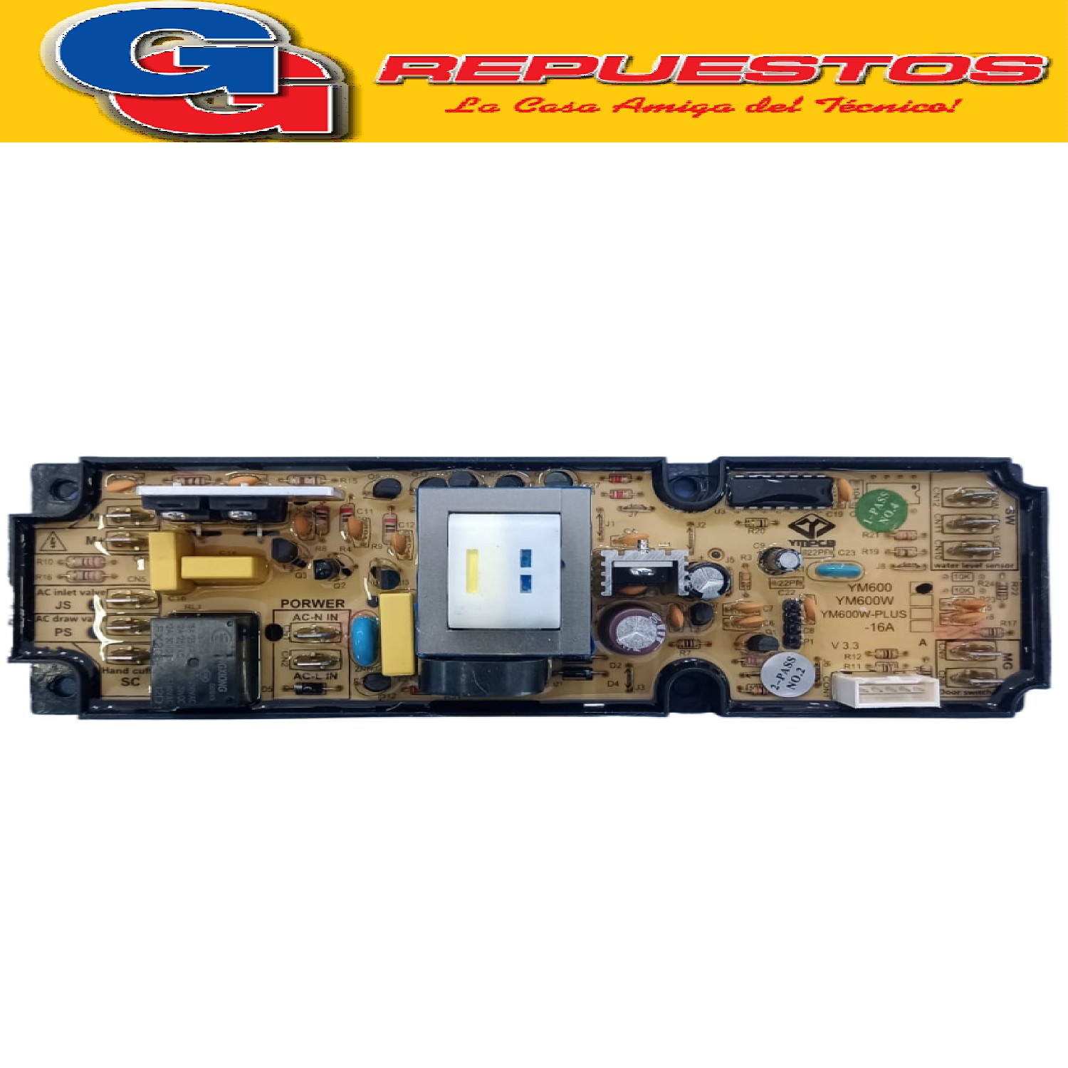 PLAQUETA UNIVERSAL PARA LAVARROPAS CARGA SUPERIOR QL-600 PLA QUETA UNIVERSAL LAVADORA FUZZY QUALITY LINE QL-600 YM600