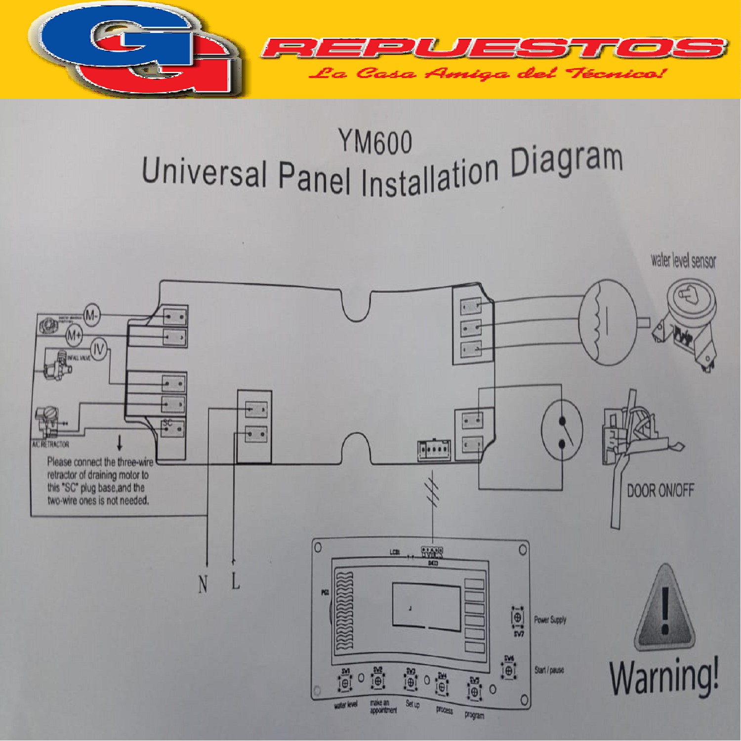 PLAQUETA UNIVERSAL PARA LAVARROPAS CARGA SUPERIOR QL-600 PLA QUETA UNIVERSAL LAVADORA FUZZY QUALITY LINE QL-600 YM600
