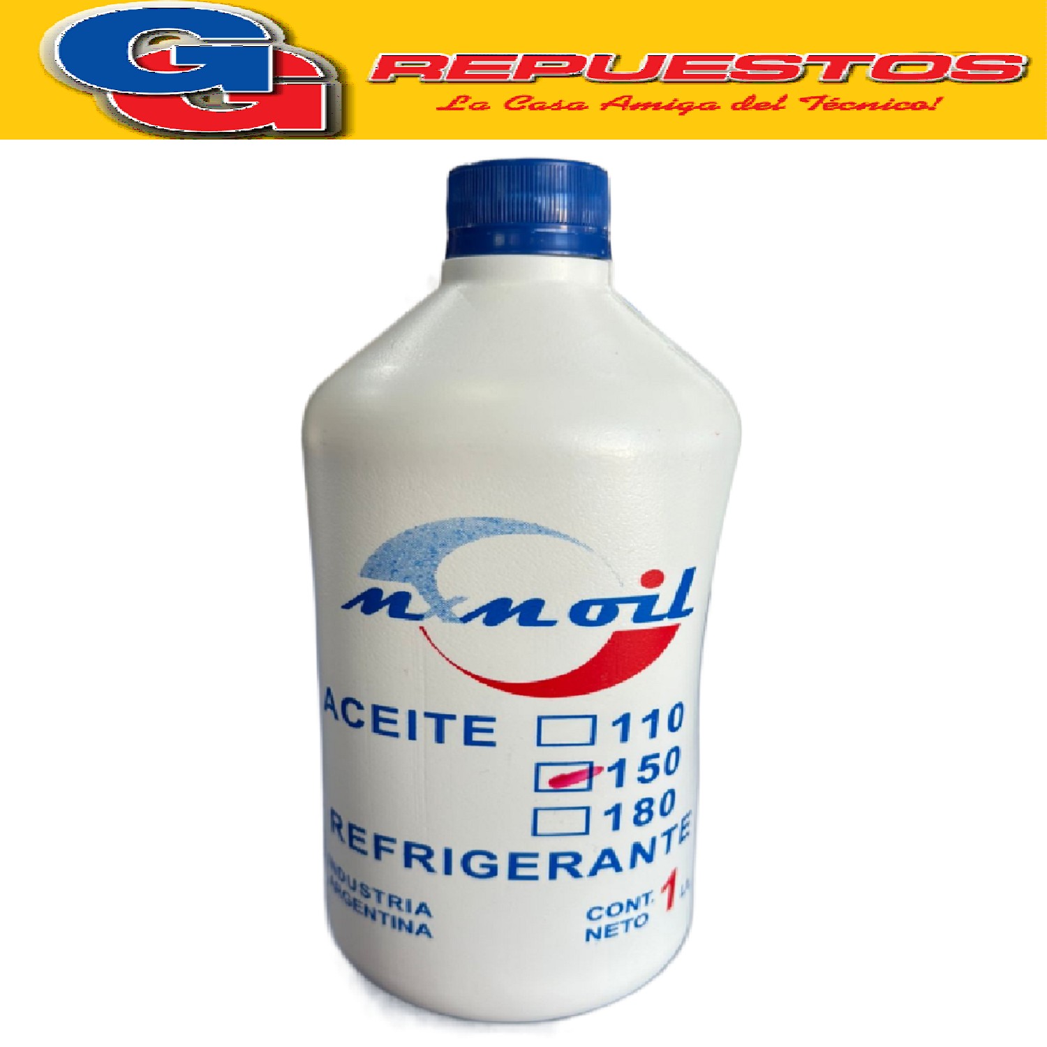 ACEITE REFRIGERACION 1 LITRO R12-R22 VISCOSIDAD 150  INCONGE LABLE MXM OIL- visc.150- R12 R22