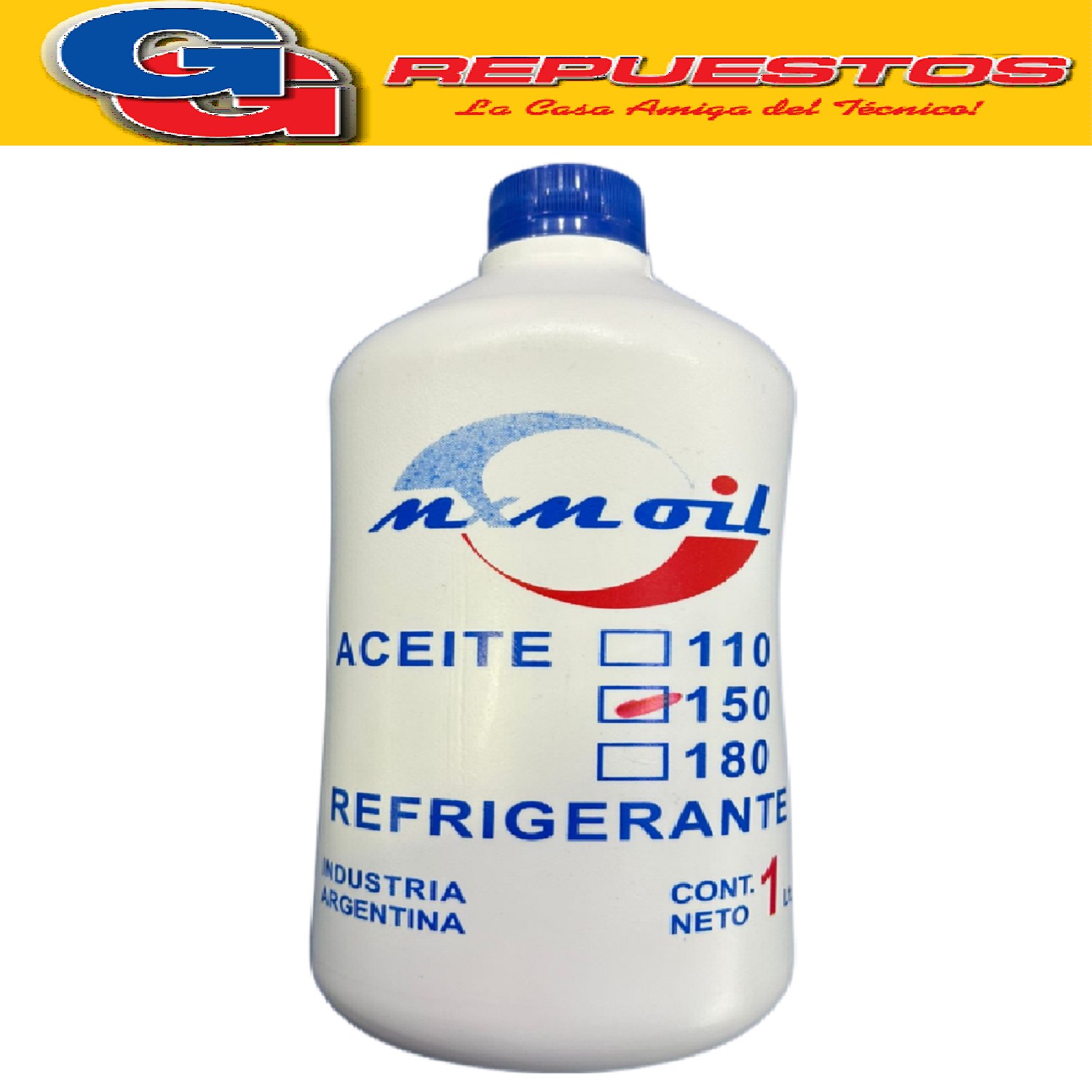 ACEITE REFRIGERACION 1 LITRO R12-R22 VISCOSIDAD 150  INCONGE LABLE MXM OIL- visc.150- R12 R22
