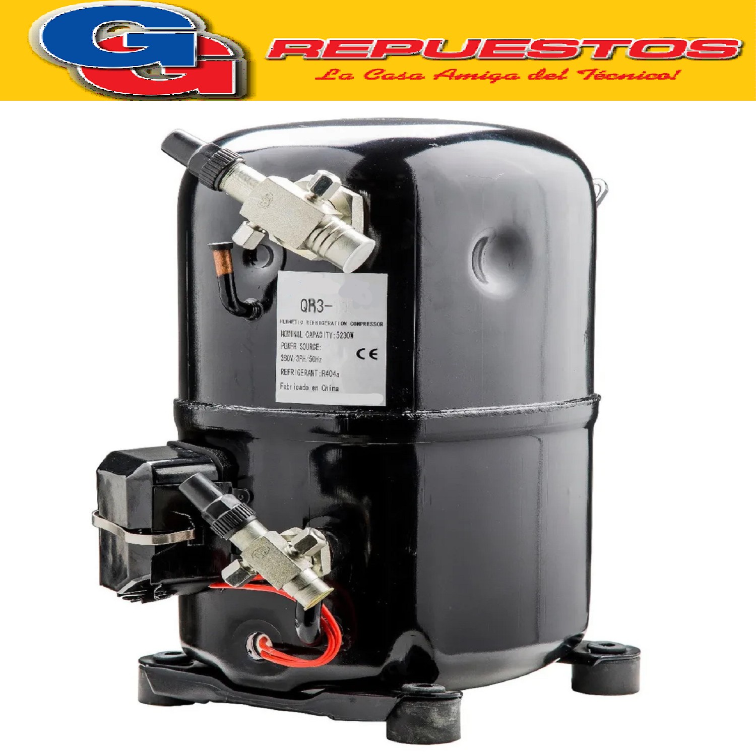 MOTOCOMPRESOR ITALTEC QR3134 7HP R404 MEDIA TEMPERATURA  TRI FASICO 7HP 380V-3PH-50HZ / R404 THREAD CONNECTION QR3-134