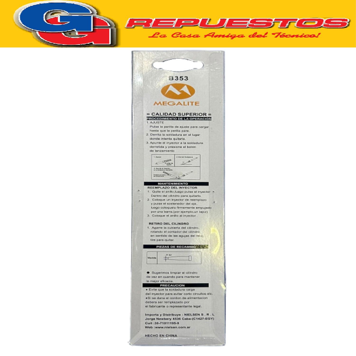 DESOLDADOR PLASTICO A PISTON CHUPA ESTAÑO CHICO B353