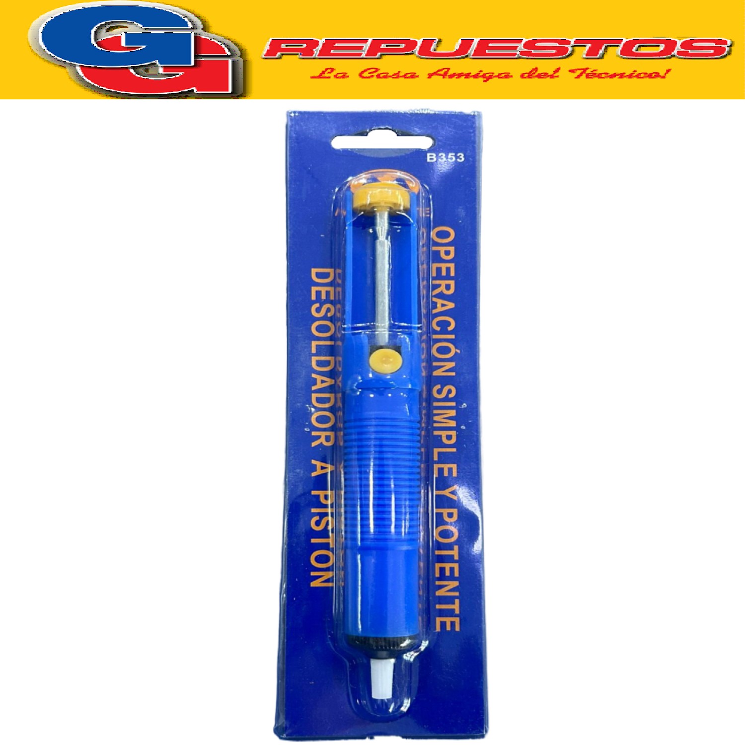 DESOLDADOR PLASTICO A PISTON CHUPA ESTAÑO CHICO B353