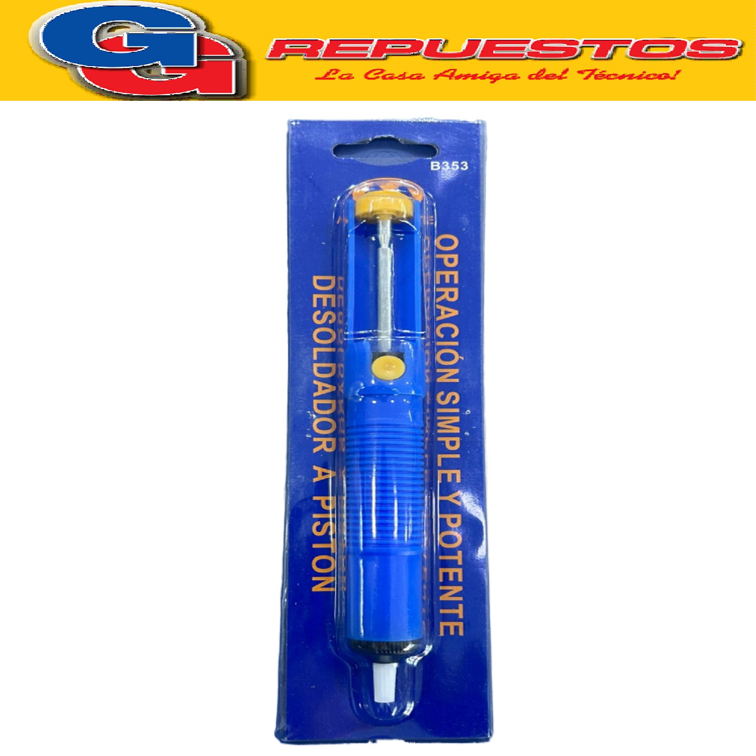 DESOLDADOR PLASTICO A PISTON CHUPA ESTAÑO CHICO B353